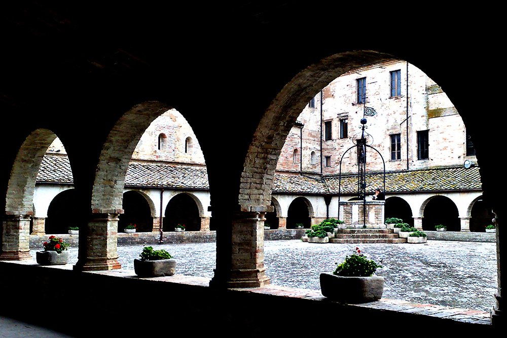 the cloister of the Abbey of Fiastra, near Macerata